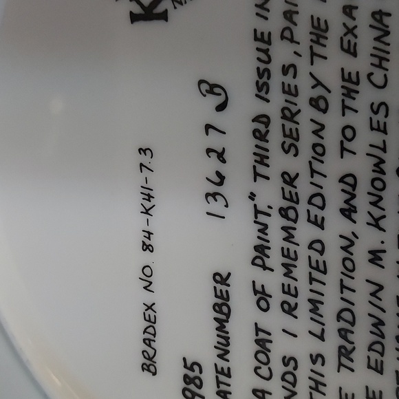 Knowles 1985 "A Coat of Paint" Plate - Picture 4 of 13